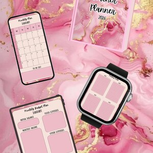 marble pink and gold teachers calendar