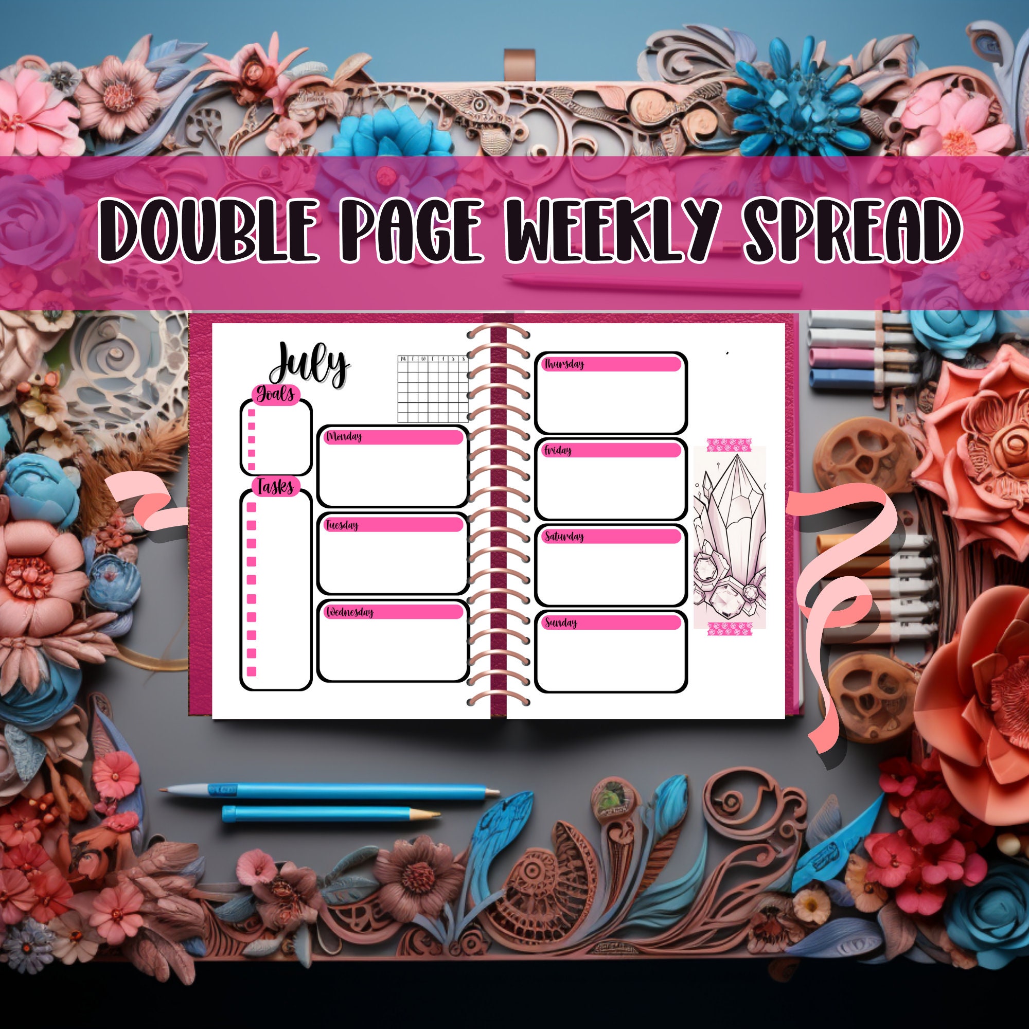 Undated Printable Bullet Journal, Printable Planner, Bujo Pages ...