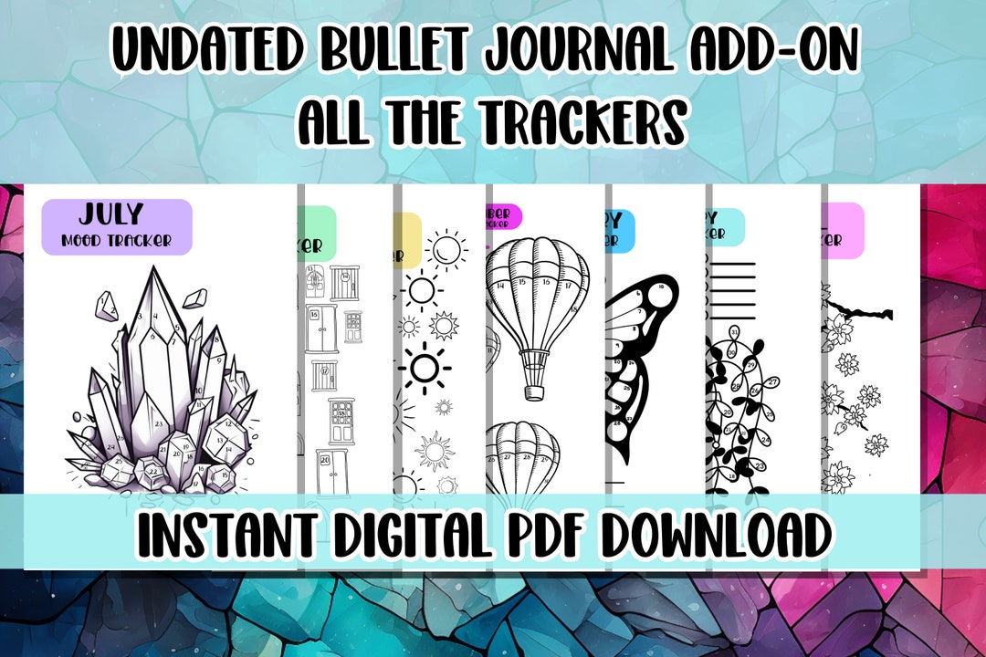 Undated Bullet Journal Tracker Add-on Habit Trackers Mood - Etsy