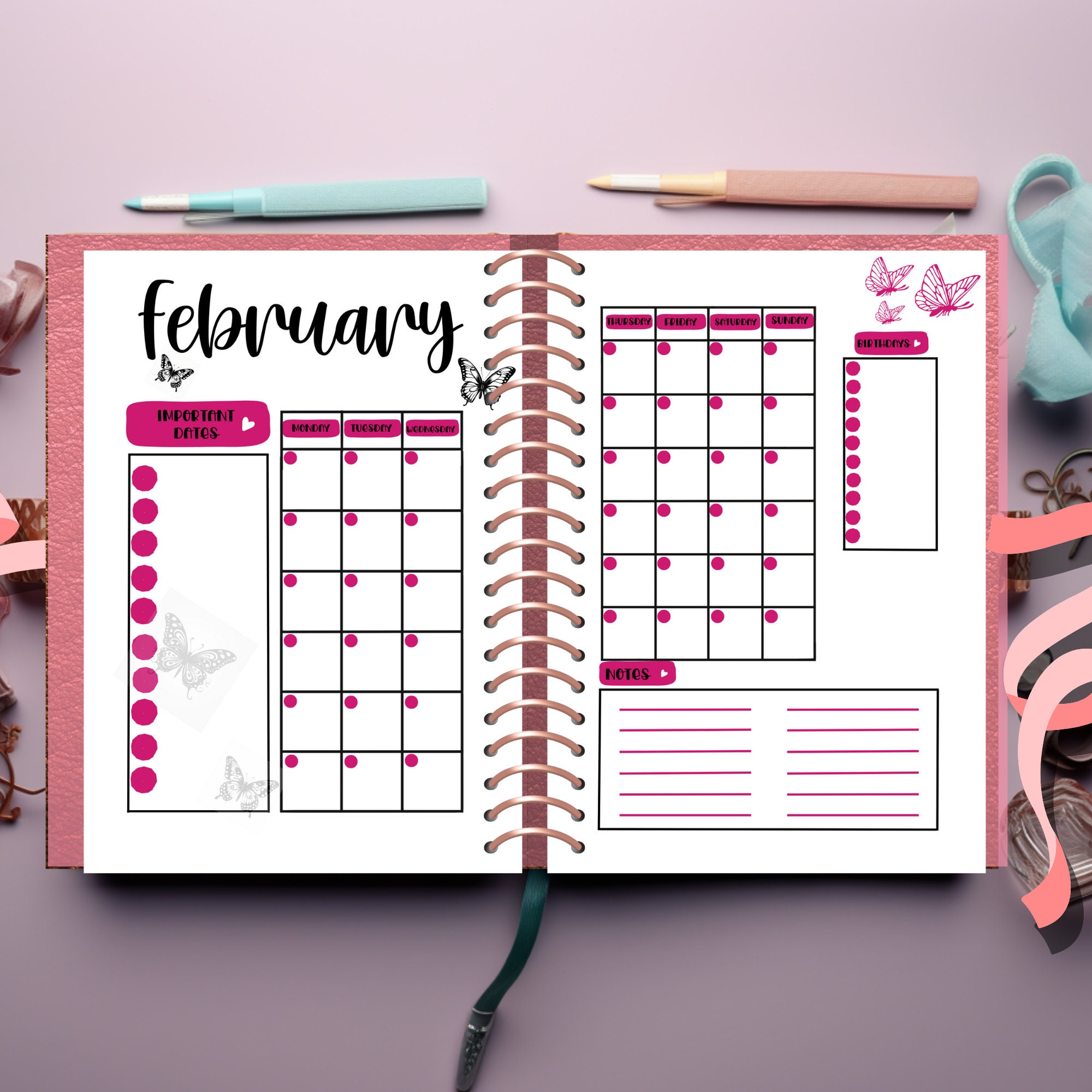 Undated Printable Bullet Journal, Printable Planner, Bujo Pages ...