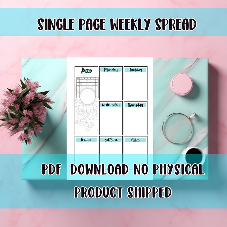 Undated Printable Bullet Journal, Premade Bullet Journal, Bullet