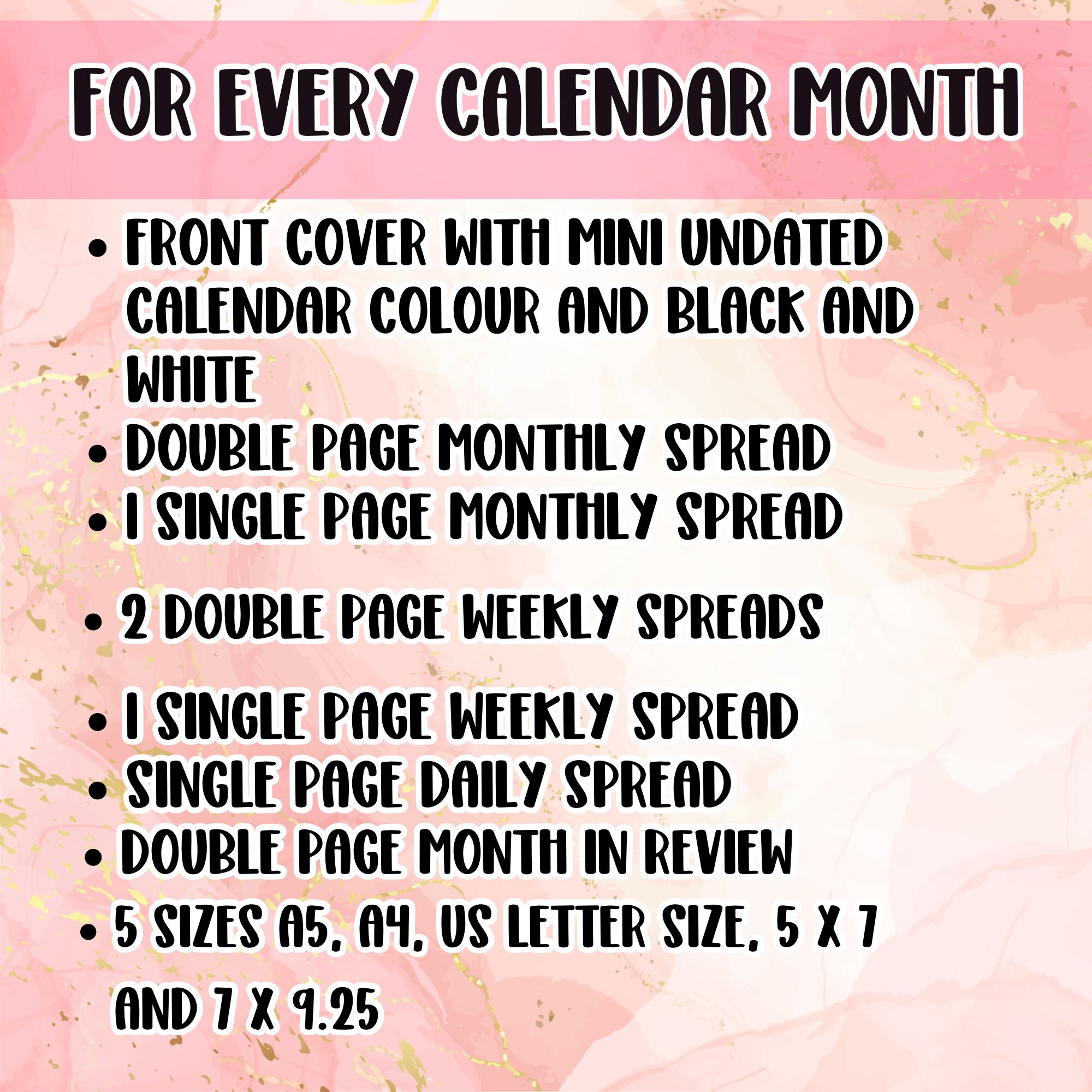Undated Printable Bullet Journal, Printable Planner, Bujo Pages ...