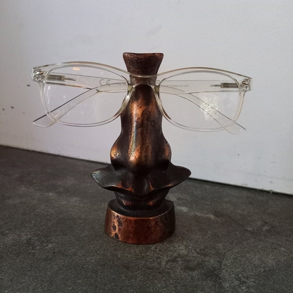 Design vintage Salvador Dali nez porte-lunettes en métal bronzé