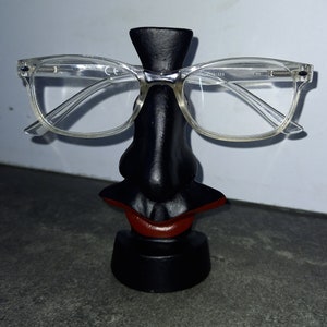 Vintage design Salvador Dali bronzed metal glasses holder nose