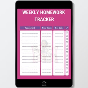 Homework Log Printable | Homework Tracker for Kids | Printable Homework Chart | Homework Template | Assignment Tracker | Homework Checklist