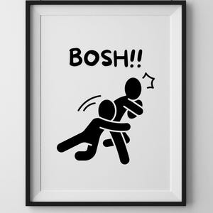 Rugby poster A4, Rugby, Fan, Bosh, gift, A4 print