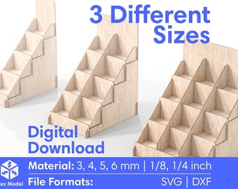 Display Stand Laser Cut Svg Dxf Files, 4 Shelf Display Stand Files, Vector Files Glowforge