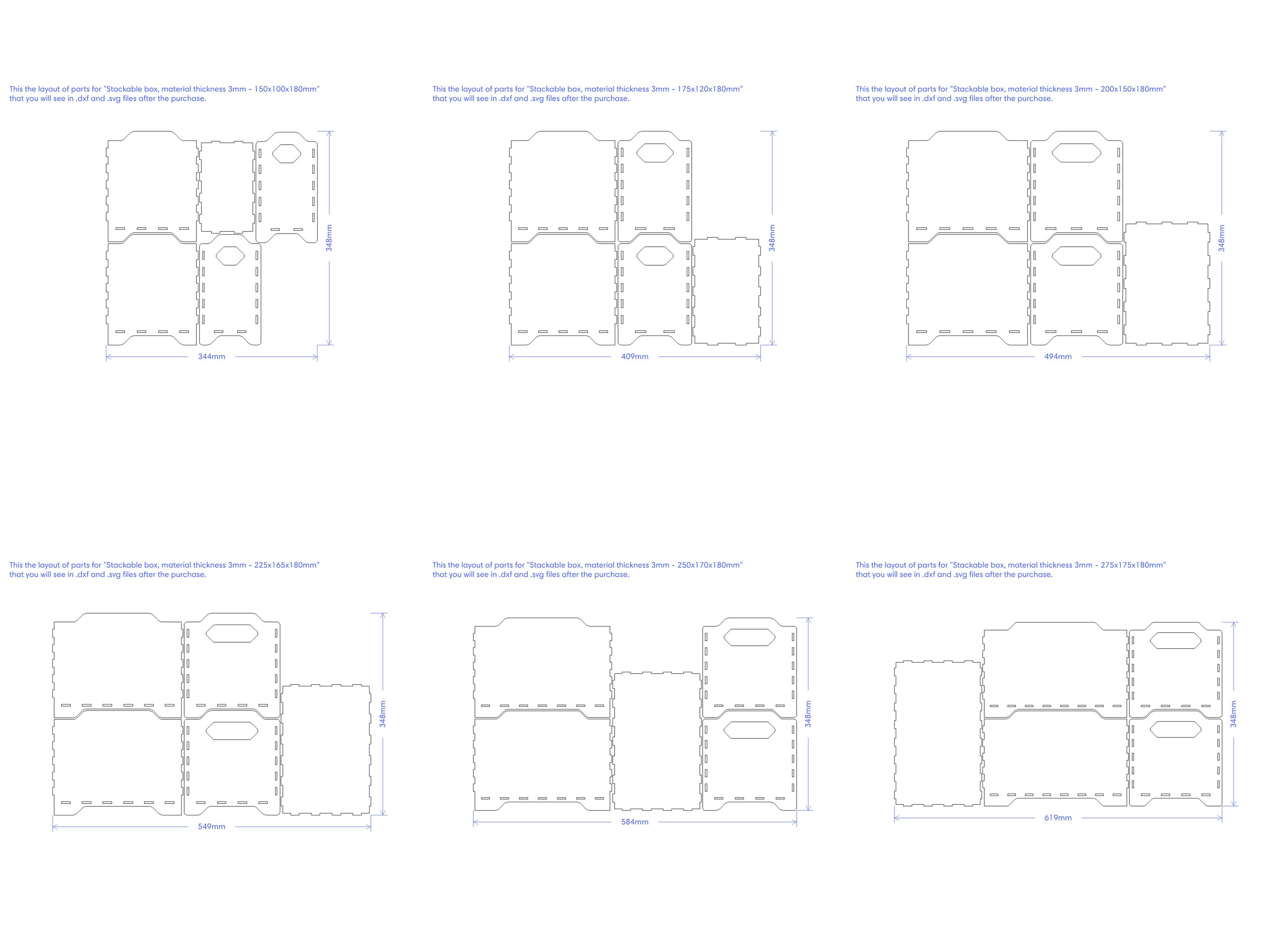 Laser Cut Stackable Storage Box Files: Glowforge SVG DXF (digital ...