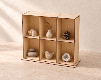 Laser Cut Display Shelf Files: SVG DXF, 3 Sizes, 6 Plywood Thicknesses