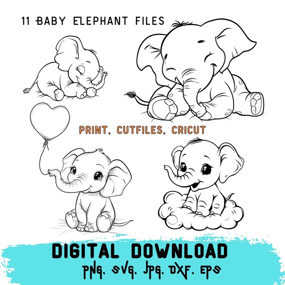 Cute elephant svg, baby elephant svg, cute elephant svg, elephant cricut, svg files for cricut, animal svg, new baby svg, baby shower svg