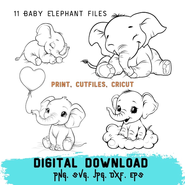 Cute elephant svg, baby elephant svg, cute elephant svg, elephant cricut, svg files for cricut, animal svg, new baby svg, baby shower svg