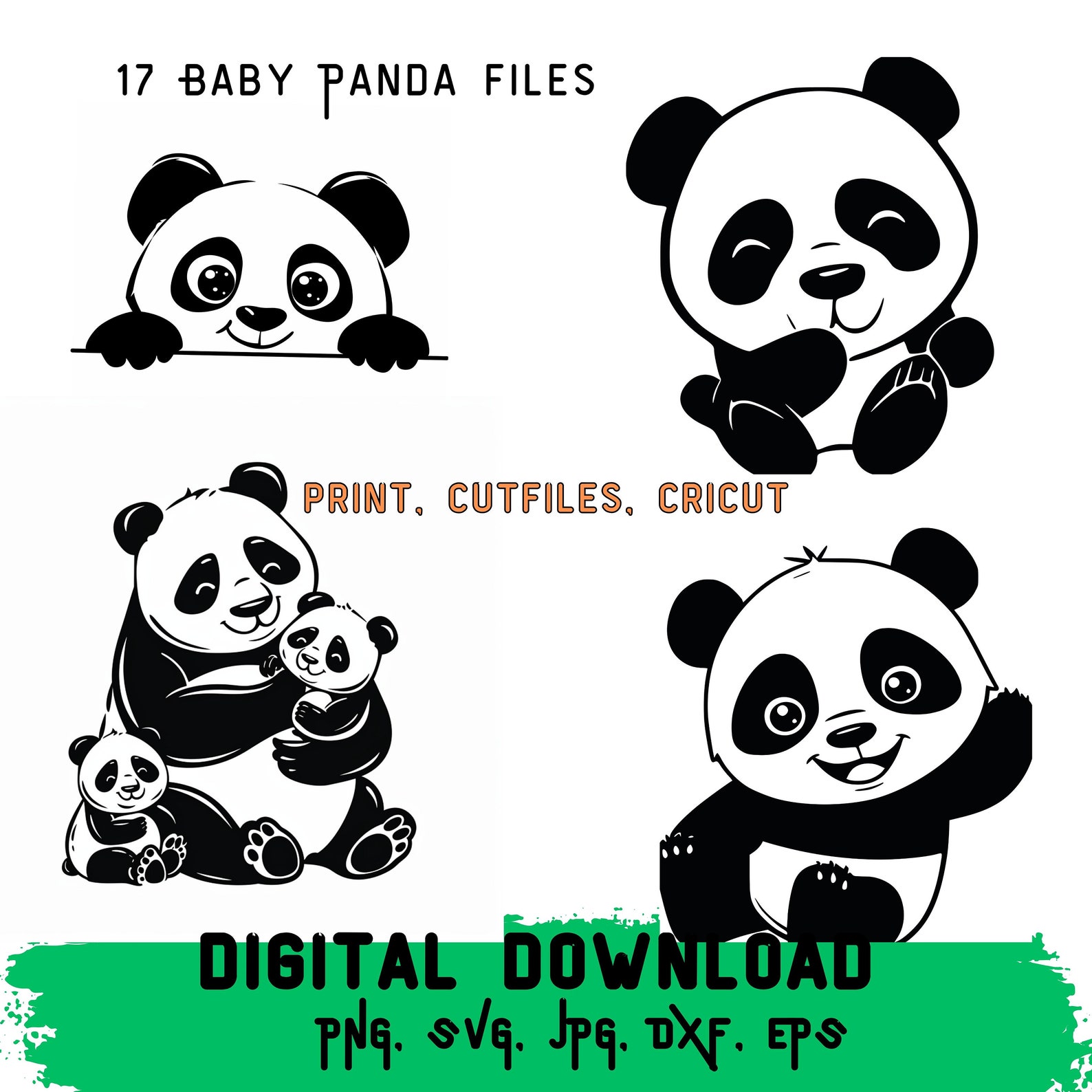 Panda Svg, Cute Panda Svg, Baby Panda Svg, Panda Bear Svg, Panda ...