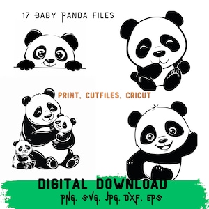 panda svg, cute panda svg, baby panda svg, panda bear svg, panda silhouette, panda face svg, panda vector, cute animal svg, panda svg bundle