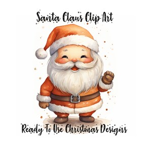 Scandi Santa Claus Clipart Bundle, Watercolor Christmas Clip Art, 11 High-Quality PNGs, Winter Holidays, Digital Download, Commercial Use