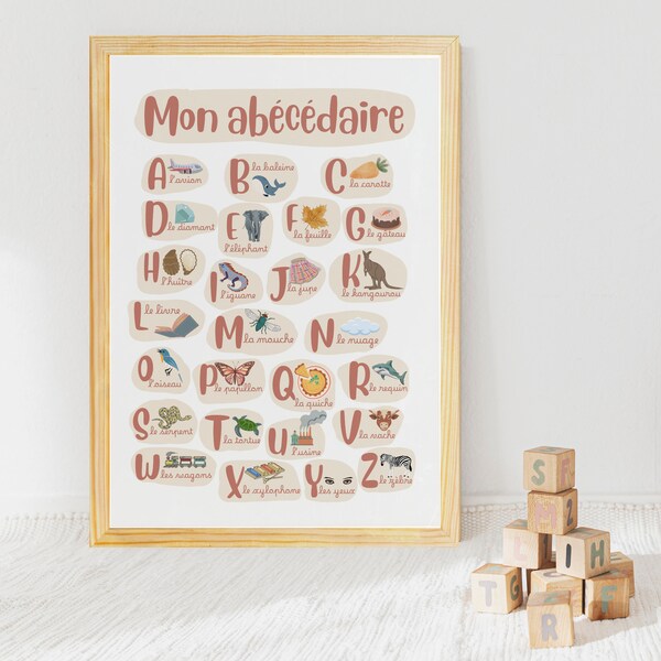French alphabet poster Mon abécédaire