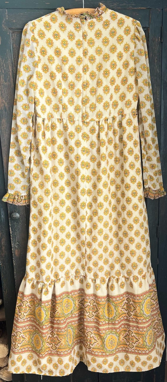 Vintage Paisley Boho Prairie Style Dress Handmade