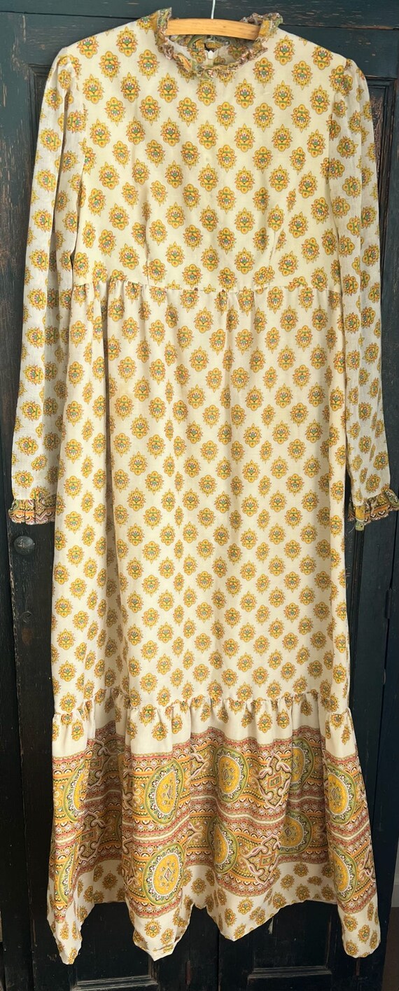 Vintage Paisley Boho Prairie Style Dress Handmade - image 5