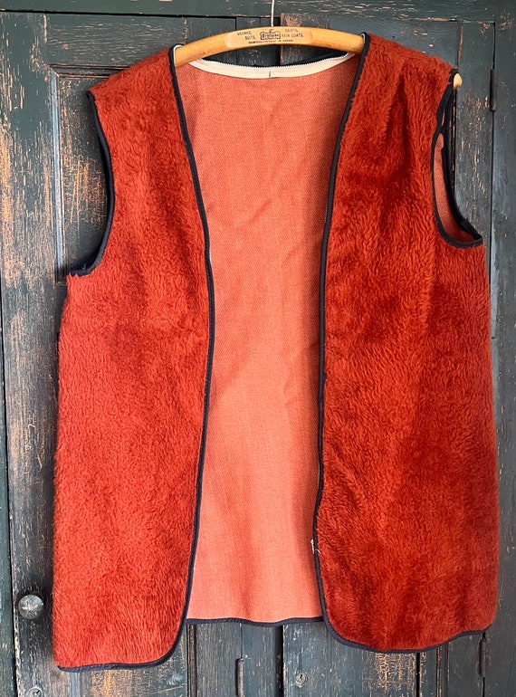 Vintage Rust Fuzzy Liner Vest