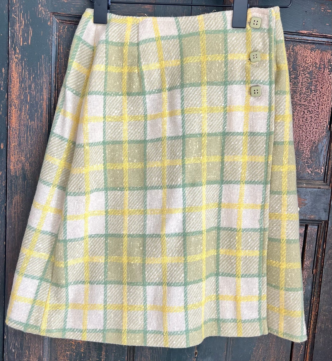Vintage Pink Argyle and Plaid Prep Mini Skirt Set