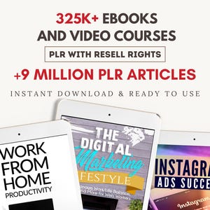 325K+ PLR Ebooks & Video Courses Bundle | PLR Articles | MRR Content | Self-Help, Fitness, Business, Money, Health Ebooks | Instant download