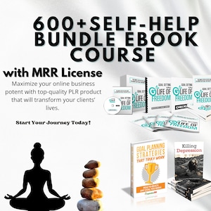 600+ Self-Help eBooks PLR MRR Bundle | Personal Development, Mindset, Success, Mental Health | Resell Rights | Digital Download