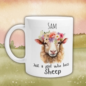 personalised sheep mug | cute animal mug | gift for sheep lovers | coffee mug | gifts for tea lovers | personalised gift for her