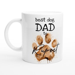 Personalised dog name paw print mug | best dog MUM best dog DAD | dog lovers gift | coffee mug | gifts for tea lovers | dog gift