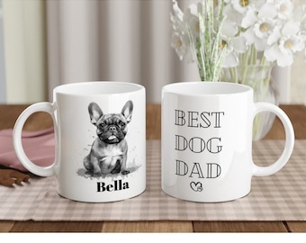 Gepersonaliseerde Frenchie mok | Franse bulldog liefhebbers cadeau | koffiemok | beste hondenvader | cadeau voor hem | hond cadeau