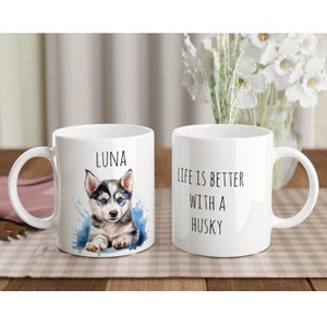 personalised Siberian husky mug | husky dog lovers gift | coffee mug | gifts for tea lovers | gift for him | gift for her | dog gift