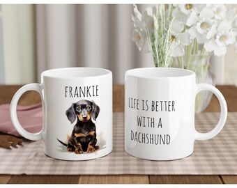 personalised dachshund mug | sausage dog lovers gift | coffee mug | gifts for tea lovers | gift for him | gift for her | dog gift