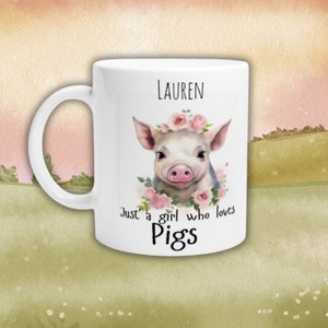 tasse de porc personnalisée | tasse animale mignonne | cadeau pour les amateurs de cochons | tasse à café | cadeaux pour les amateurs de thé | cadeau personnalisé pour elle