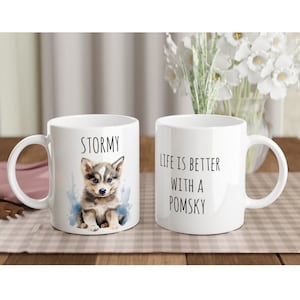 taza POMSKY personalizada / regalo de los amantes del husky pomeranian / taza de café / regalos para los amantes del té / regalo para él / regalo para ella / regalo de perro