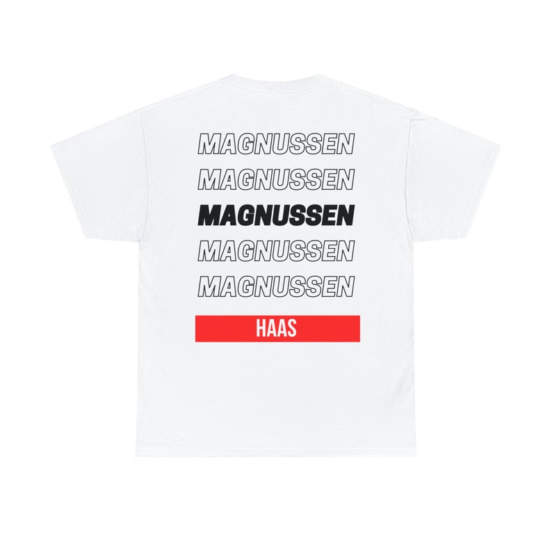 Camiseta F1 - Camiseta Kevin Magnussen 20 - Camiseta de campeón de carreras de Fórmula 1, Unisex, Ropa F1, Ropa de automovilismo, Camiseta F1, Camiseta F1, Haas imagen 4