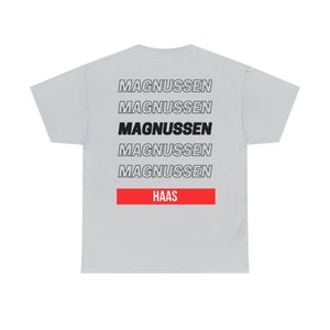 Camiseta F1 - Camiseta Kevin Magnussen 20 - Camiseta de campeón de carreras de Fórmula 1, Unisex, Ropa F1, Ropa de automovilismo, Camiseta F1, Camiseta F1, Haas imagen 6
