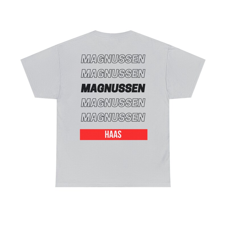 Camiseta F1 - Camiseta Kevin Magnussen 20 - Camiseta de campeón de carreras de Fórmula 1, Unisex, Ropa F1, Ropa de automovilismo, Camiseta F1, Camiseta F1, Haas imagen 6