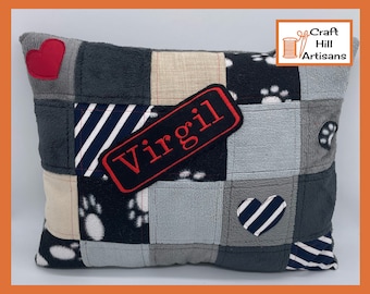 Dog Memory Cushion, Patchwork Keepsake from Dog's Belongings