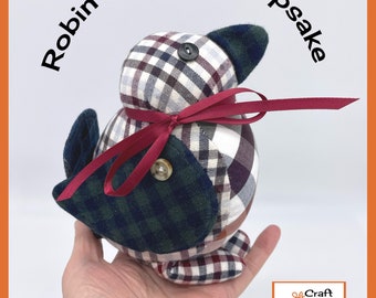 Robin (SMALL) Memory Keepsake: Handcrafted from Loved Ones' Clothing