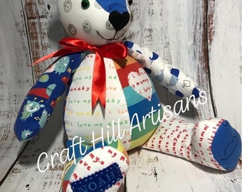 Baby Clothes Traditional Memory Bear Handcrafted Using Your Loved Ones Precious Clothing| Keepsake Teddy