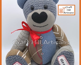 Chunky Memory Bear: Handcrafted Keepsake Teddy from Loved One’s Clothing