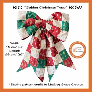 Big Christmas Bow, Patchwork Decorative Wall Hanging, unique Christmas decoration