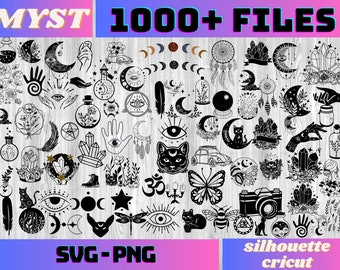 Mystical svg, Mystic Moon svg, Celestial svg bundle, Witchy svg, Magic Svg, Mystic Cat svg, Layered Files, Svg Files for cricut