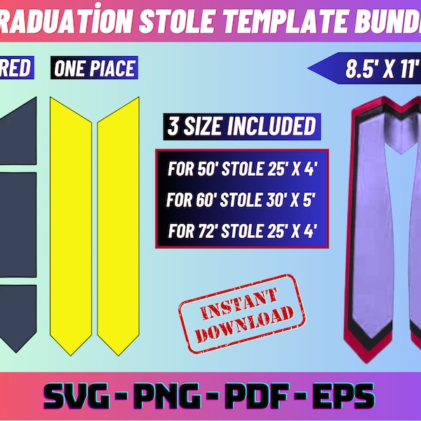 Graduation Stole Template, Graduation Stole svg, Stole Template, Graduation Template, Graduation Svg, Stole template Sublimation