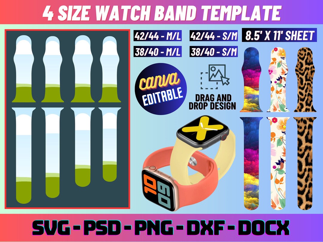 Iwatch Band Template Svg, Watch Band Svg, Watch Band Jig Template ...