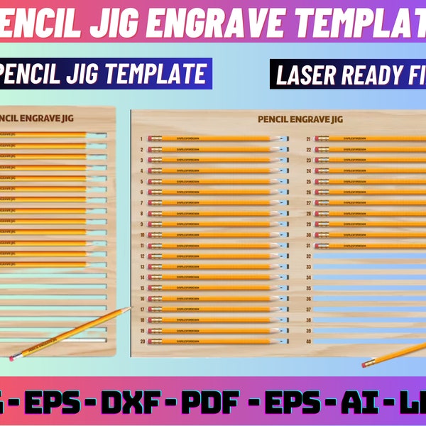 Pencil Jig Svg, Pencil Jig Glowforge, Pencil Jig Template, Pencil Jig Lightburn, Pencil Jig For Laser, Pencil Jig Xtool, laser cut file