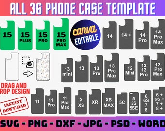 Phone Case Template Mega Bundle, iphone case template, iphone sublimation template, 15 pro max case template, iphone case svg