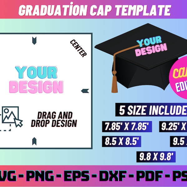 Graduation Cap Template Svg, Graduation Hat Template, Blank Graduation cap template, Graduation cap tropper templat, sublimation template