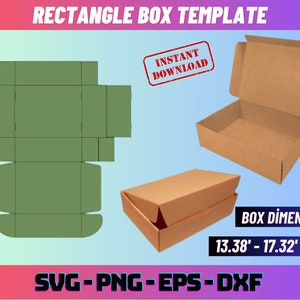 Rectangle Box template svg, Box template svg, Packaging Box svg, Shipping Box, Cut file Box svg, Classic Box, Editable Box template