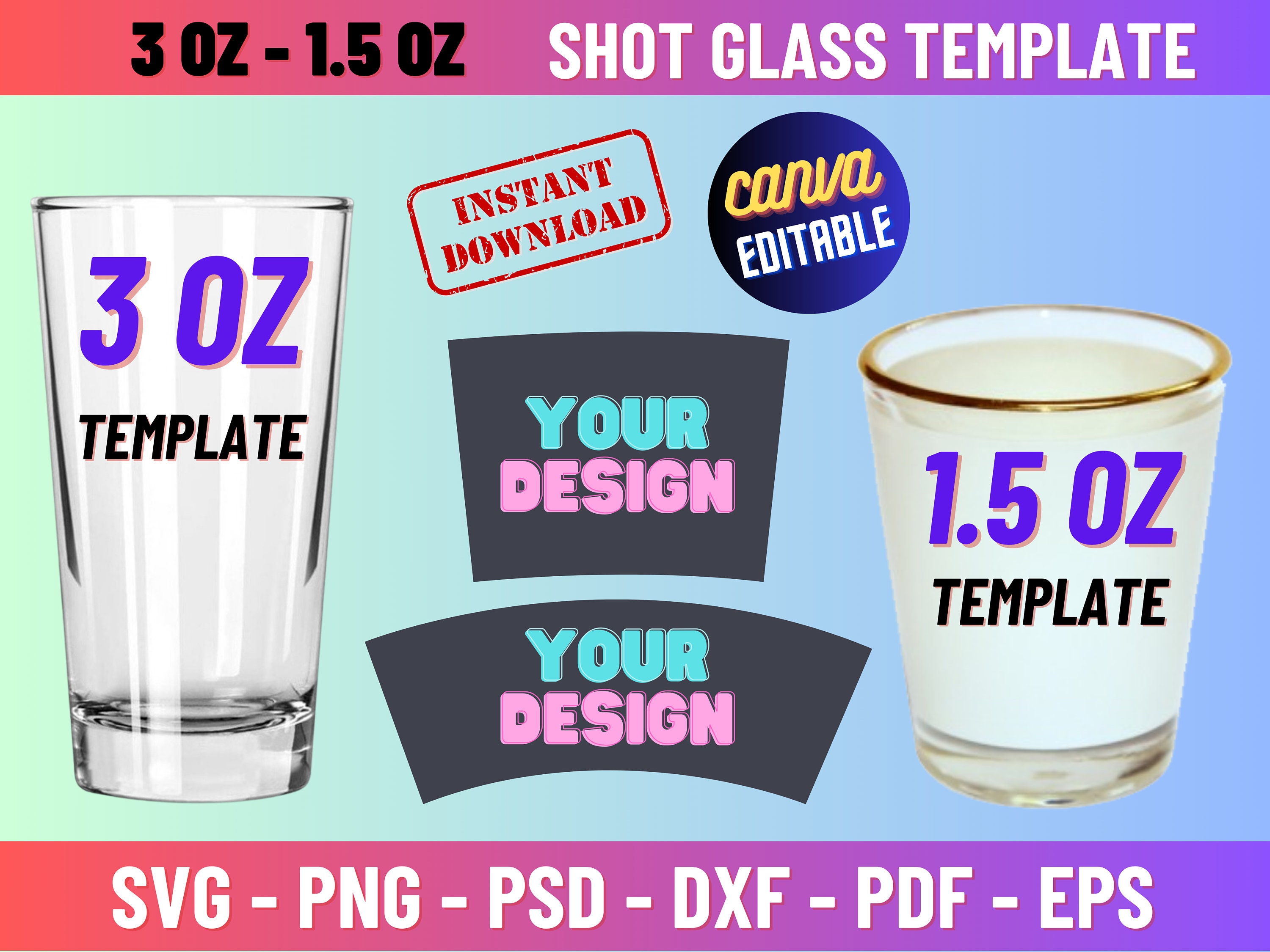 Sublimation Ready Frosted Shot Glasses, 1.5oz or 3oz Frosted, sublimation  blank shot glasses RTS