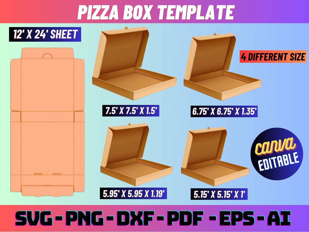 Pizza Box Template Bundle, Pizza Box Template Svg, Pizza Box Svg, Party