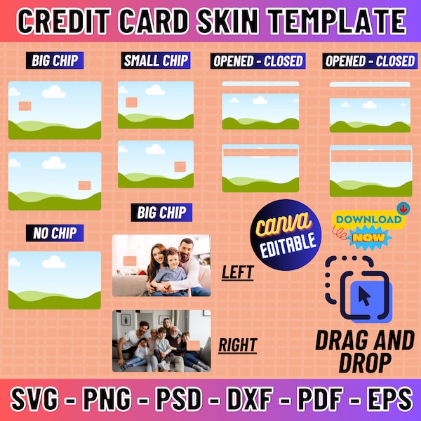 Credit card skin template canva, debit credit card template svg, credit card sticker, card skin, svg for cricut